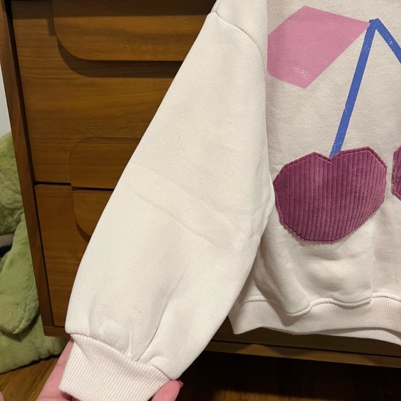 NWOT Zara Pink Cherry Sweatshirt - Picture 2 of 5